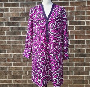 Juicy Couture Pink Purple Paisley Swim Cover Up Tunic Dress Size Small